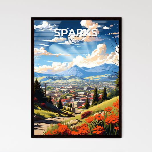 Sparks, Nevada, A Poster of a landscape with a city and mountains Default Title