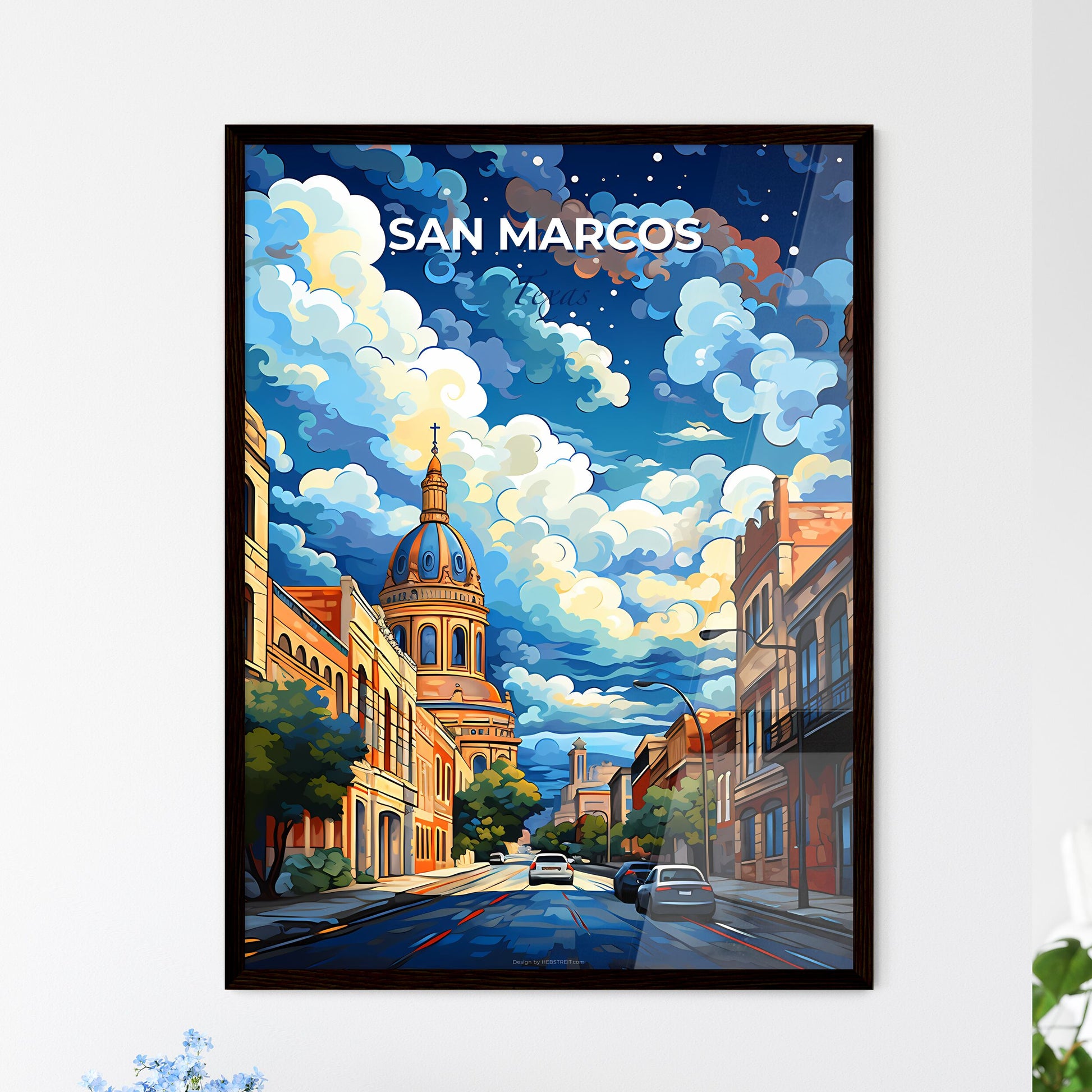 San Marcos, Texas, A Poster of a street with cars and buildings Default Title