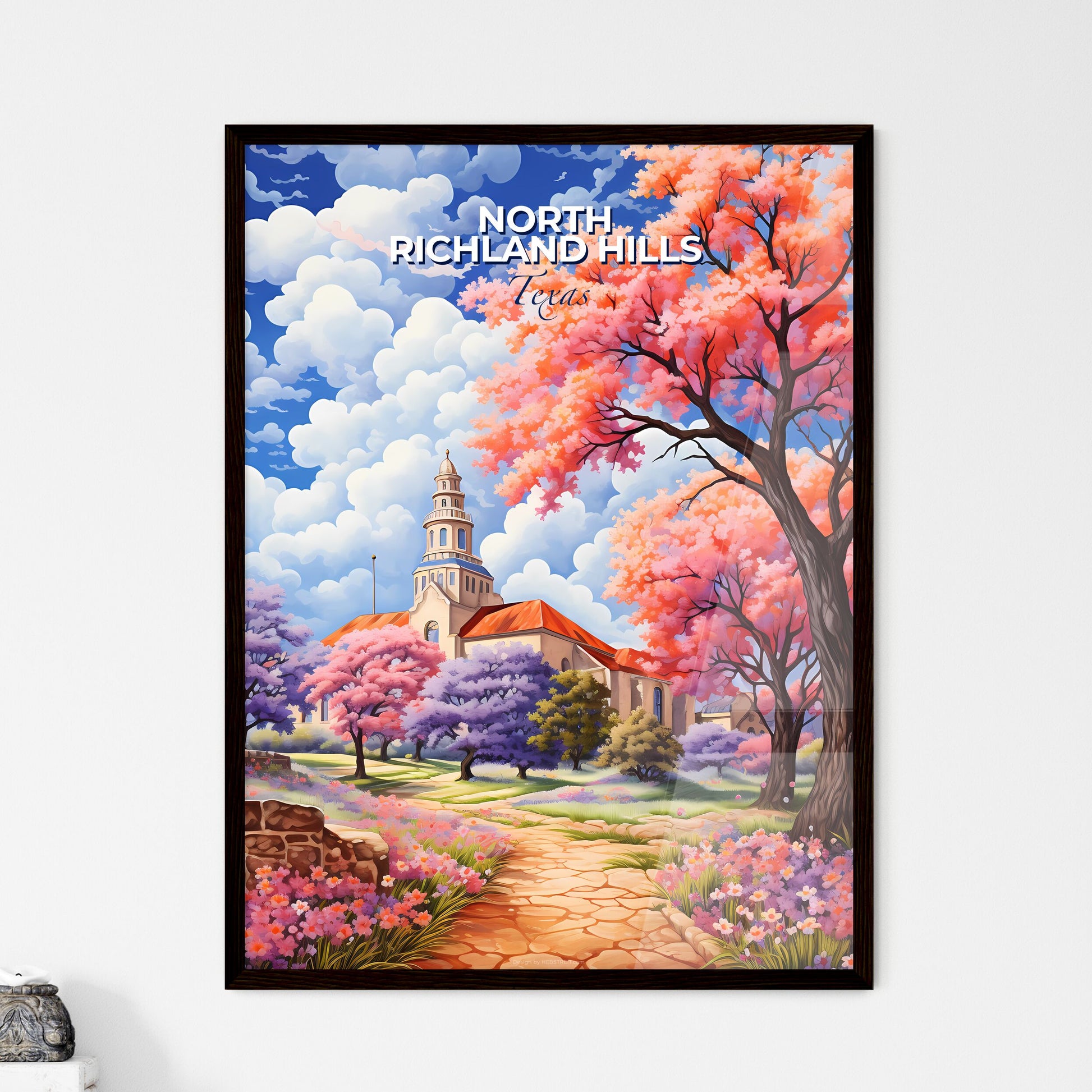 North Richland Hills, Texas, A Poster of a painting of a church and trees Default Title