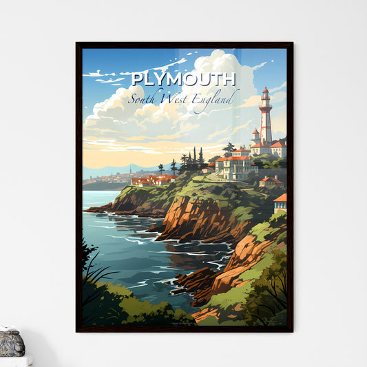 Plymouth, South West England, A Poster of a town on a cliff by the water Default Title
