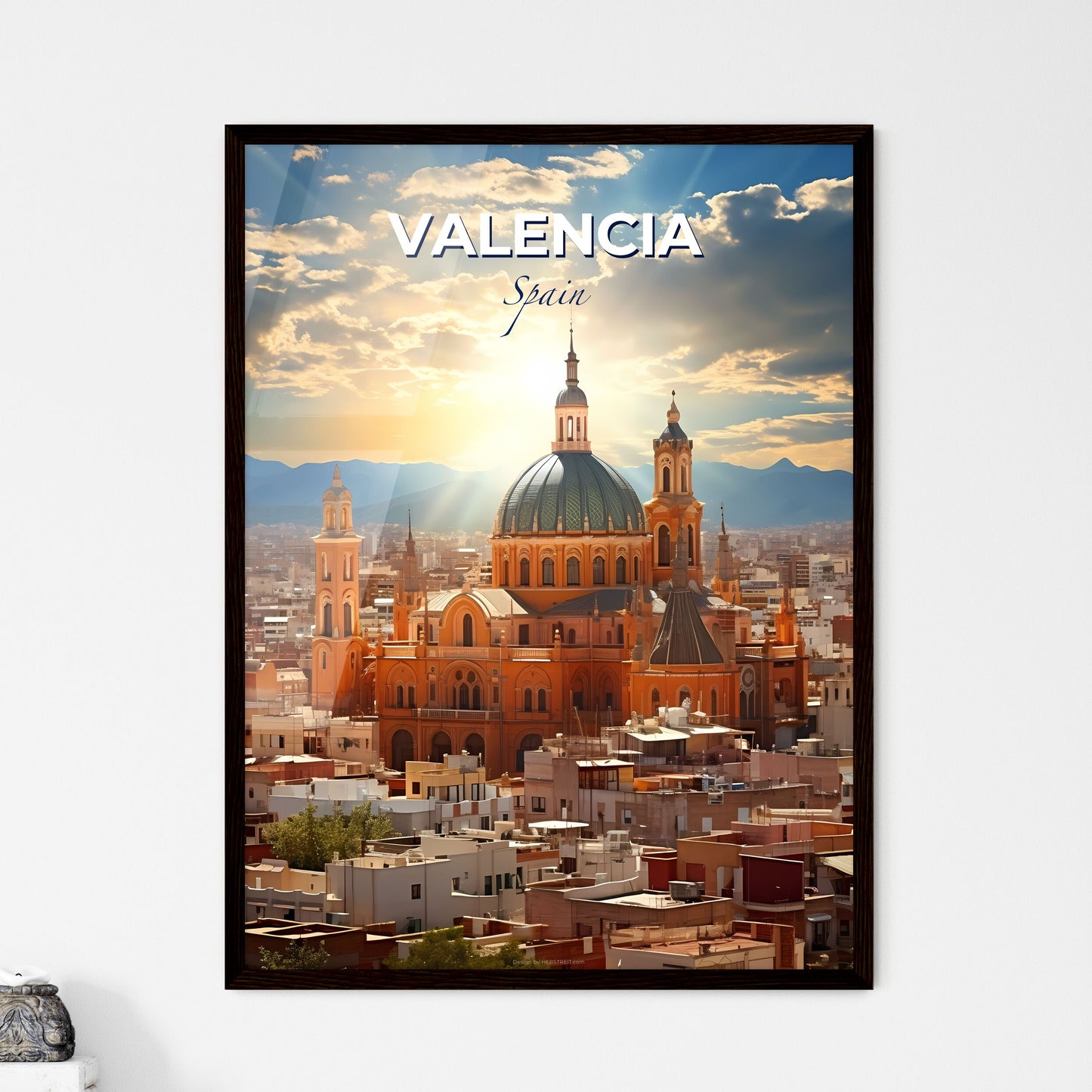 Valencia, Spain, A Poster of a large building with a dome and a dome on top of it Default Title