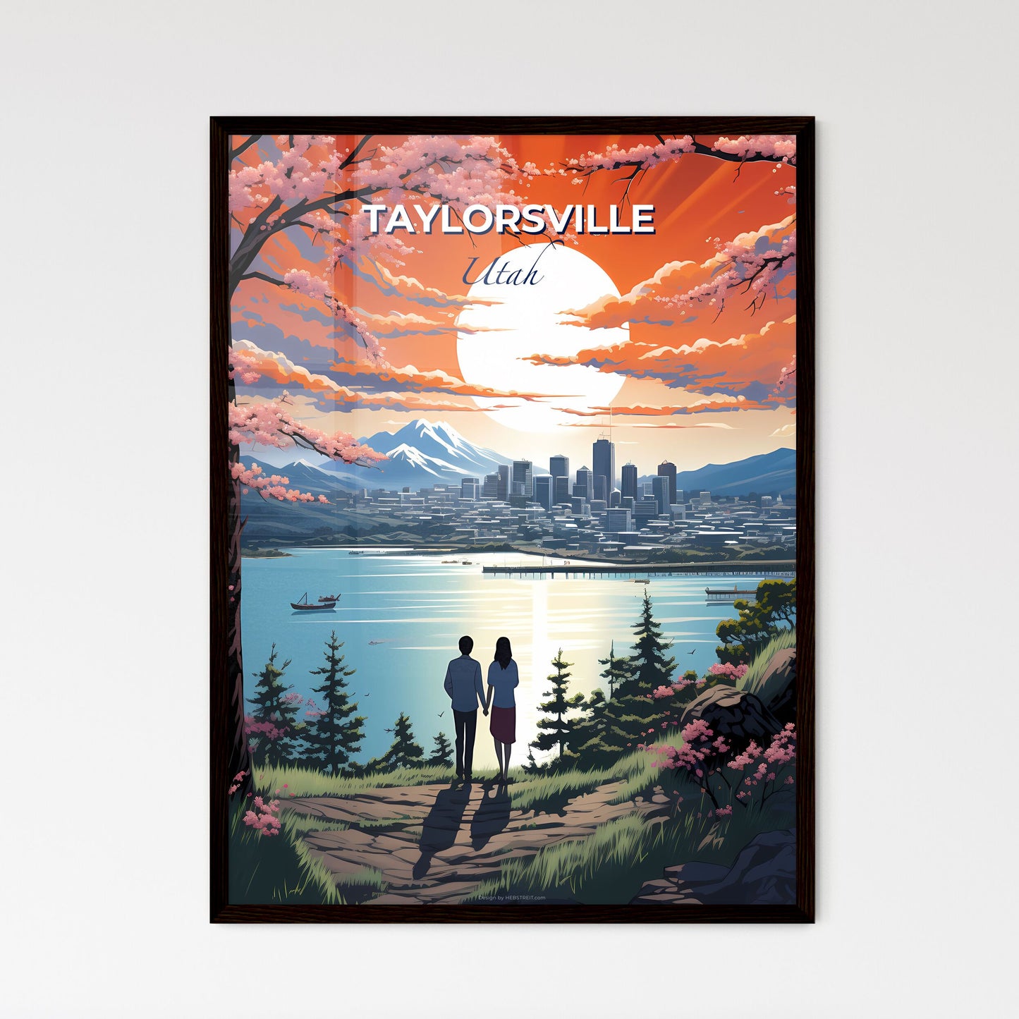 Taylorsville, Utah, A Poster of a couple of people standing on a hill overlooking a city Default Title