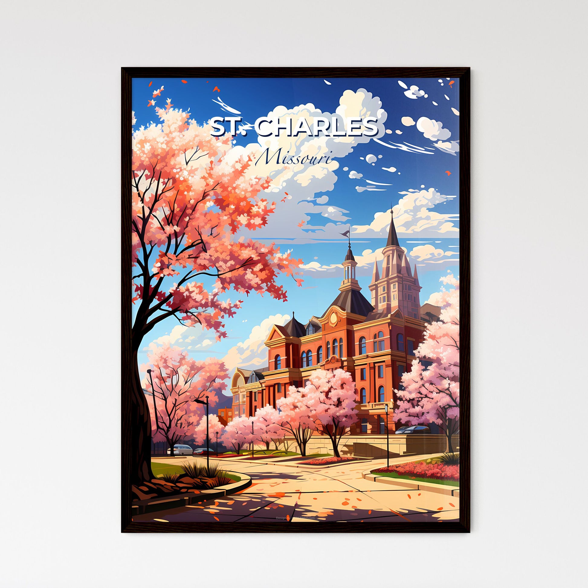St. Charles, Missouri, A Poster of a building with trees and a road Default Title