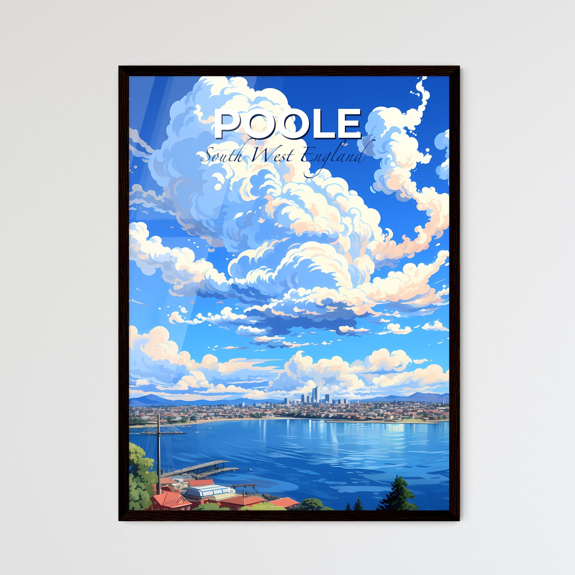 Poole, South West England, A Poster of a large white clouds over a body of water Default Title