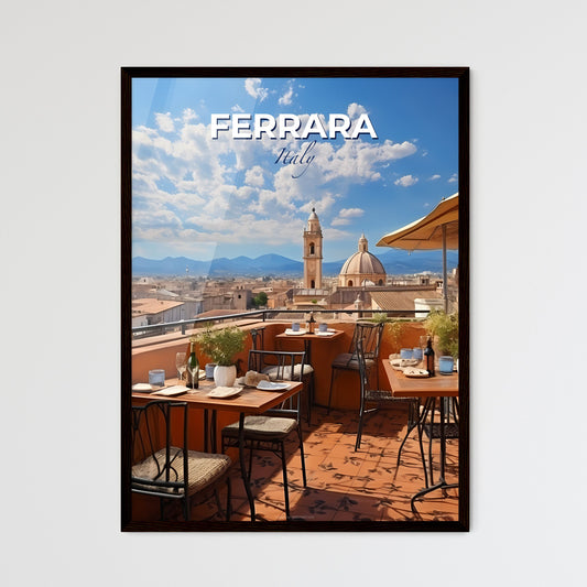 Ferrara, Italy, A Poster of a table and chairs on a rooftop Default Title