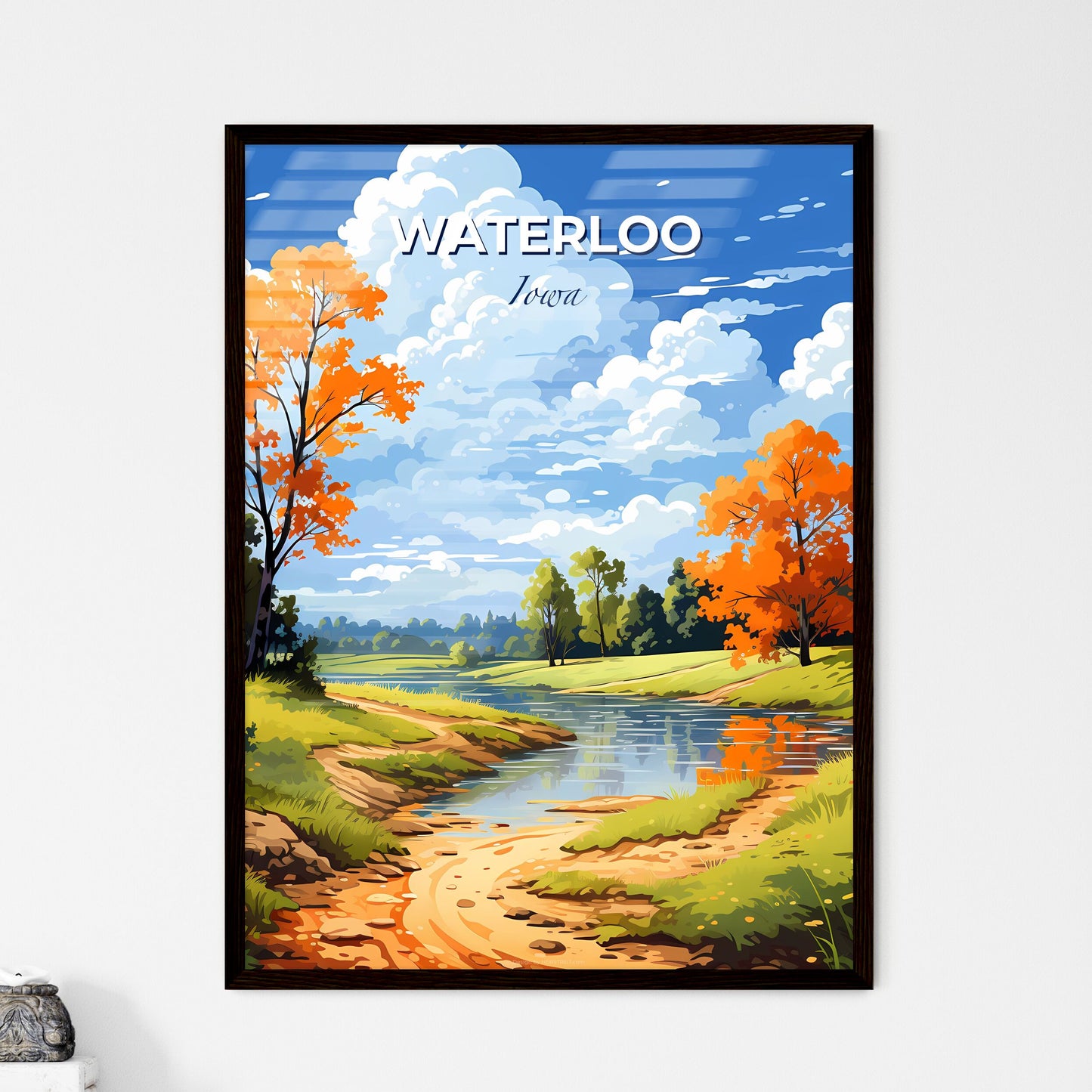 Waterloo, Iowa, A Poster of a river running through a grassy area Default Title