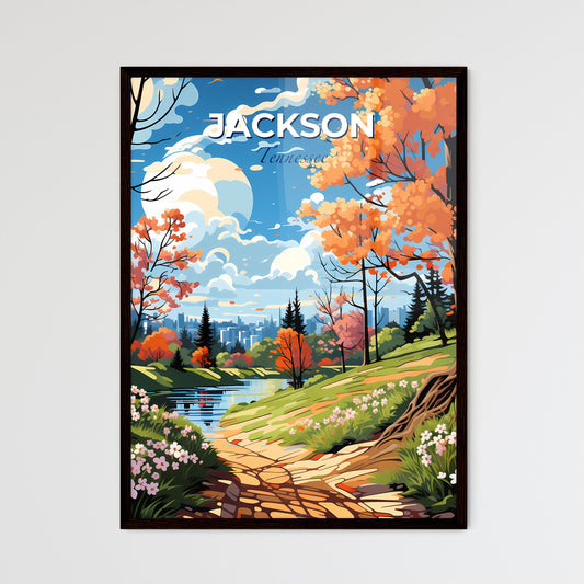 Jackson, Tennessee, A Poster of a painting of a landscape with a river and trees Default Title