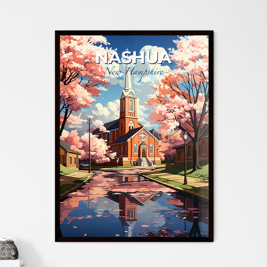 Nashua, New Hampshire, A Poster of a church with a steeple and trees in front of it Default Title