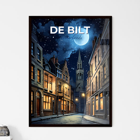 De Bilt, Netherlands, A Poster of a street with buildings and a moon in the sky Default Title