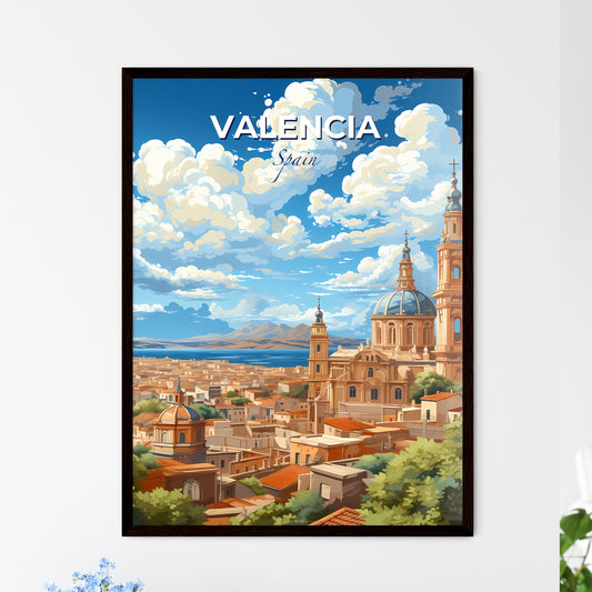 Valencia, Spain, A Poster of a city with a large building and a body of water Default Title