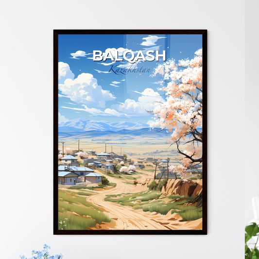 Balqash, Kazakhstan, A Poster of a landscape of a village with a tree and a road Default Title