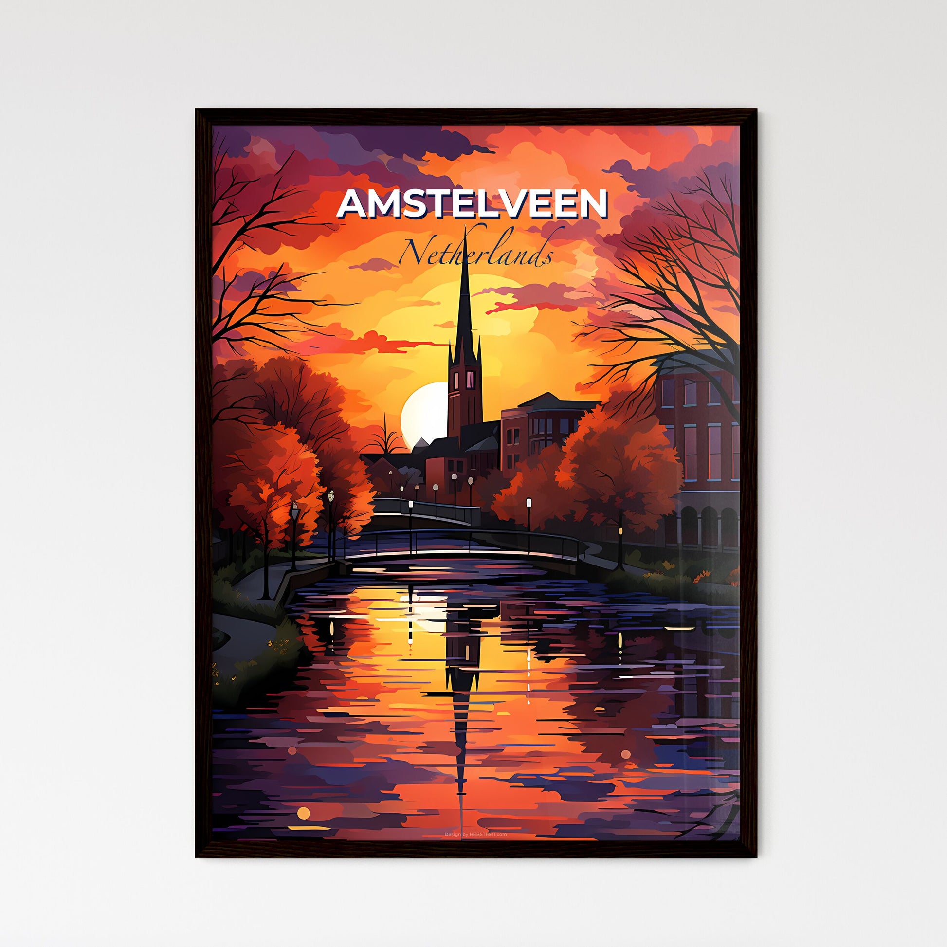 Amstelveen, Netherlands, A Poster of a sunset over a river Default Title