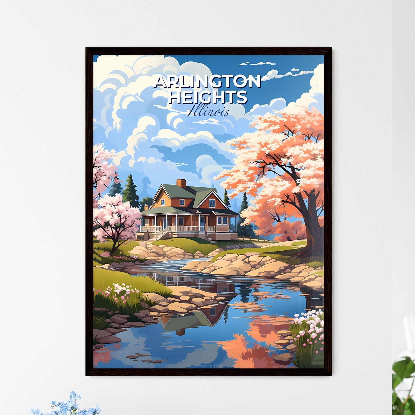 Arlington Heights, Illinois, A Poster of a house by a river Default Title