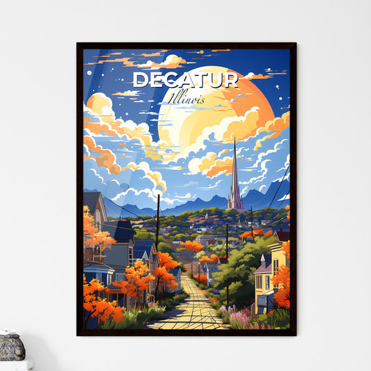 Decatur, Illinois, A Poster of a street with trees and buildings in the background Default Title