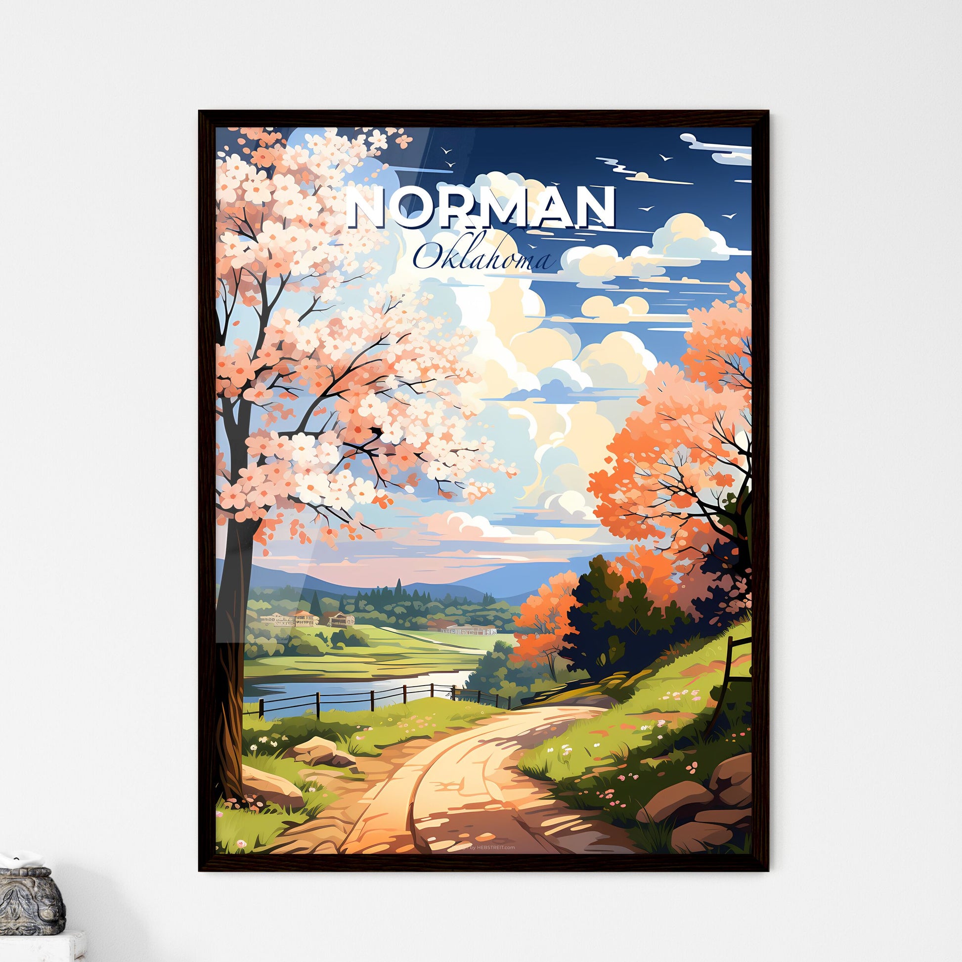 Norman, Oklahoma, A Poster of a landscape with trees and a road Default Title