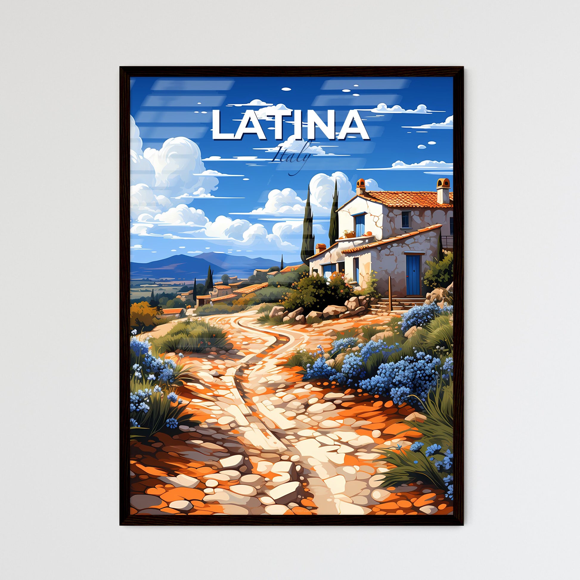 Latina, Italy, A Poster of a house on a hill Default Title