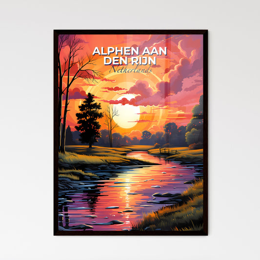 Alphen Aan Den Rijn, Netherlands, A Poster of a river running through a forest with a house and trees Default Title