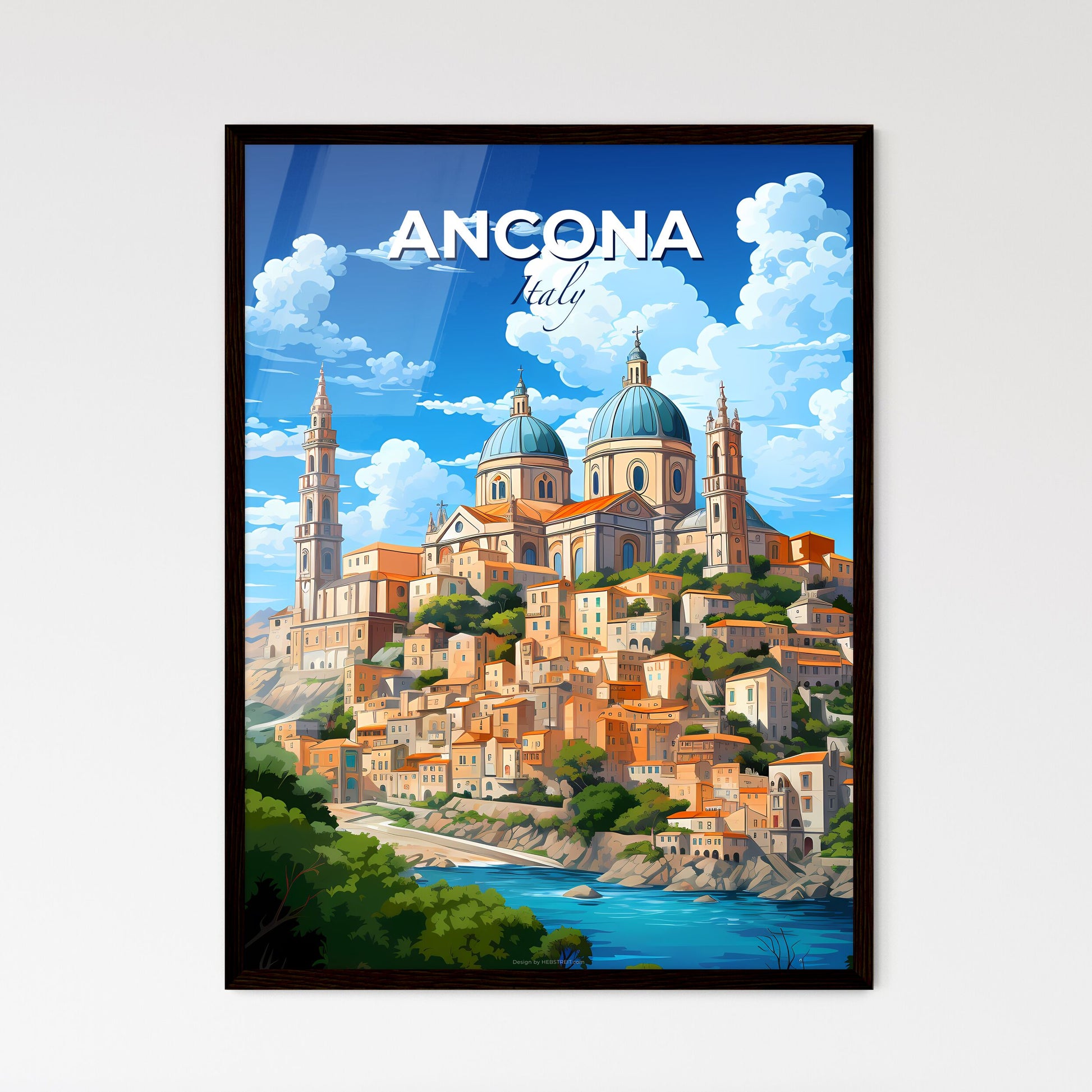 Ancona, Italy, A Poster of a city on a hill Default Title