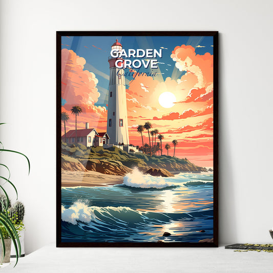 Garden Grove, California, A Poster of a lighthouse on a beach Default Title