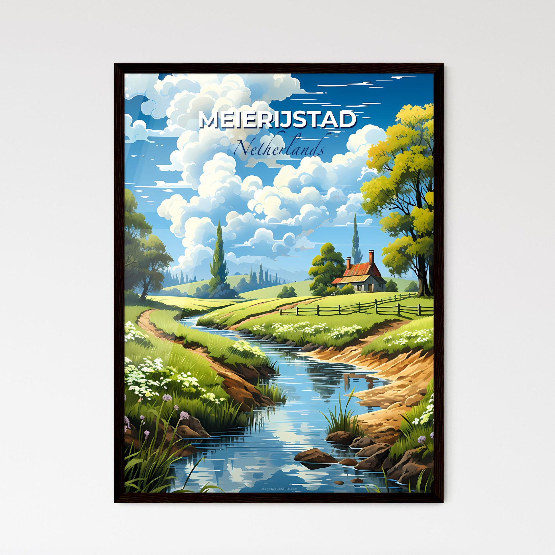 Meierijstad, Netherlands, A Poster of a river running through a field Default Title