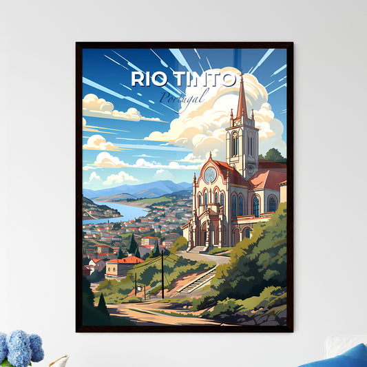 Rio Tinto, Portugal, A Poster of a church with a steeple and a river in the background Default Title