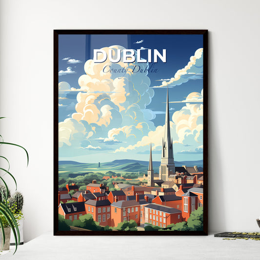 Dublin, County Dublin, A Poster of a city with a tall tower and buildings Default Title