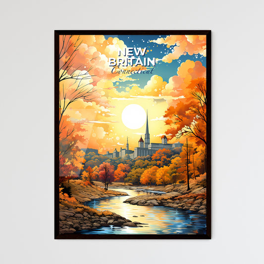 New Britain, Connecticut, A Poster of a river running through a forest with trees and a building in the background Default Title