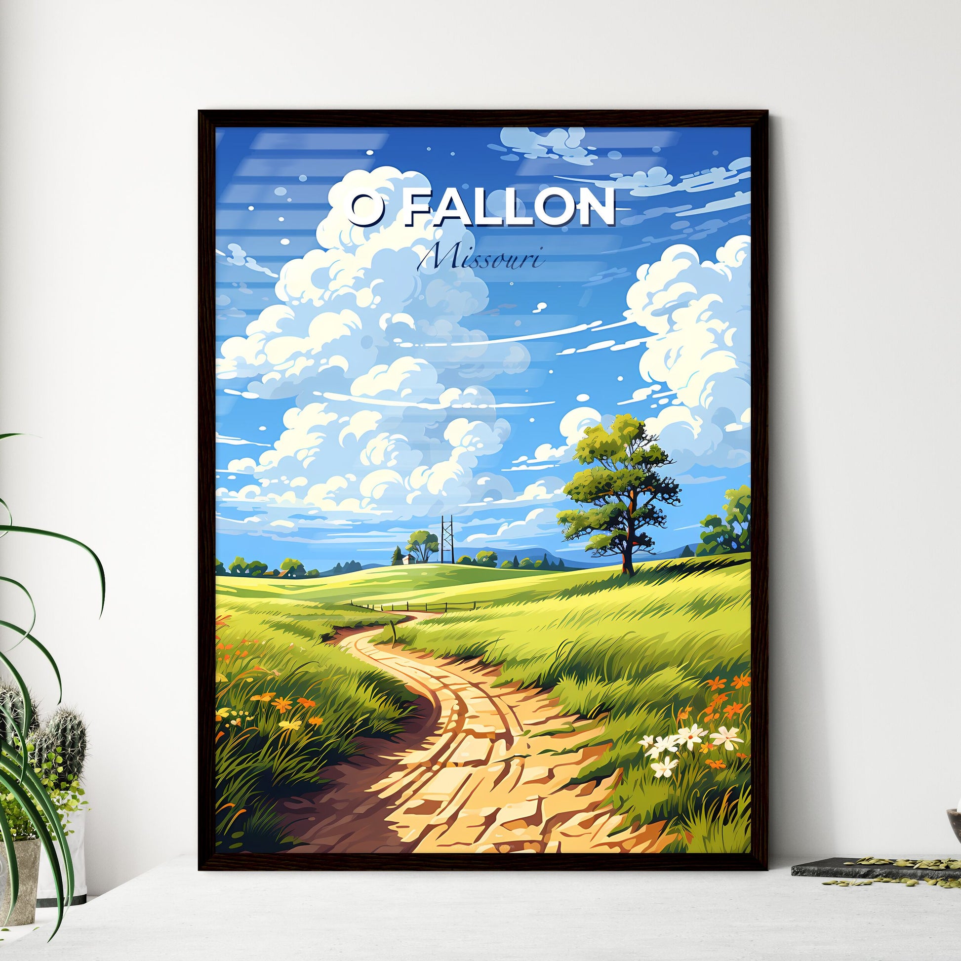 O Fallon, Missouri, A Poster of a dirt road through a grassy field Default Title