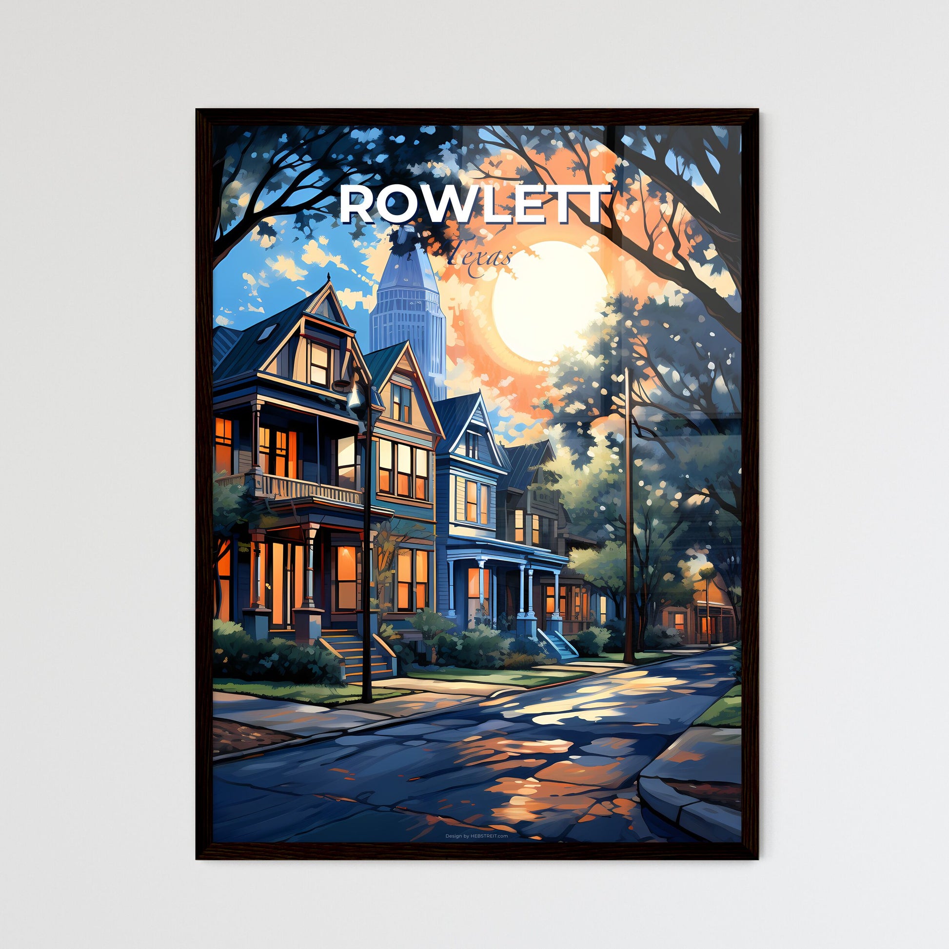 Rowlett, Texas, A Poster of a street with trees and houses in the background Default Title