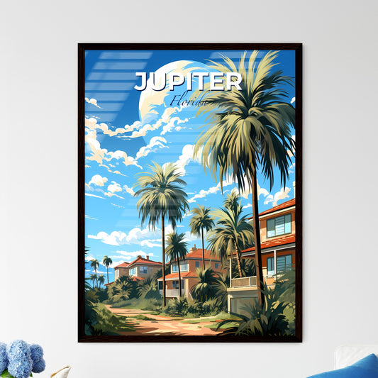 Jupiter, Florida, A Poster of a palm trees and houses on a sunny day Default Title