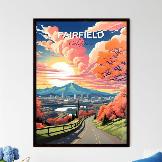 Fairfield, California, A Poster of a road with trees and a bridge in the background Default Title
