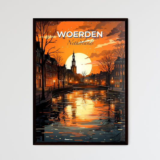 Woerden, Netherlands, A Poster of a sunset over a river Default Title