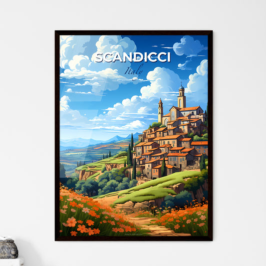 Scandicci, Italy, A Poster of a landscape with a town and trees with Gas Works Park in the background Default Title