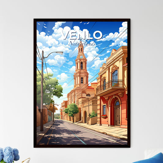 Venlo, Netherlands, A Poster of a street with a tower and buildings Default Title
