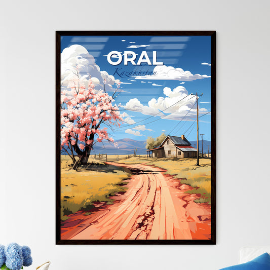 Oral, Kazakhstan, A Poster of a dirt road with a tree and a house in the background Default Title