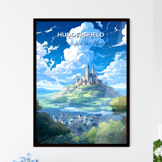 Huddersfield, Yorkshire and the Humber, A Poster of a castle on a hill with trees and a blue sky Default Title