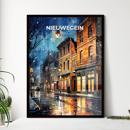 Nieuwegein, Netherlands, A Poster of a street with buildings and a street light Default Title