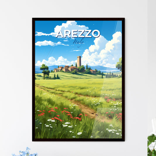 Arezzo, Italy, A Poster of a field of flowers and a road Default Title