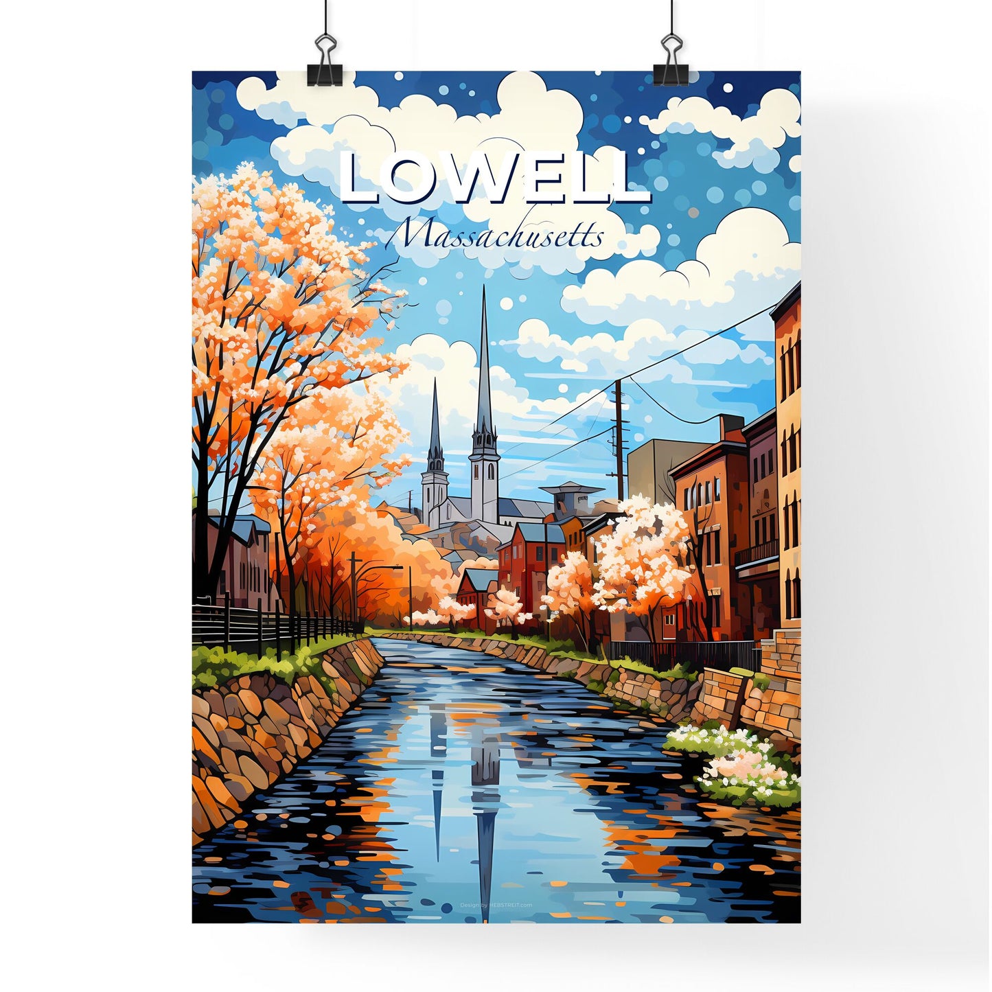 Lowell, Massachusetts, A Poster of a river running through a city Default Title