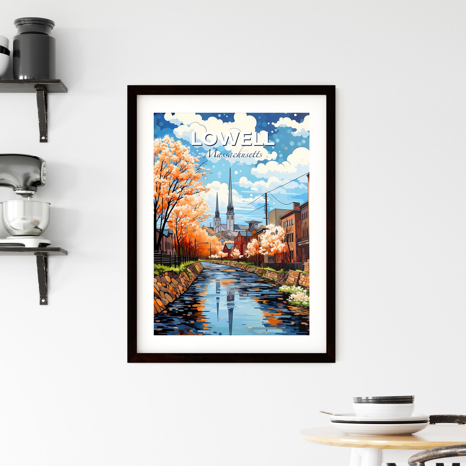 Lowell, Massachusetts, A Poster of a river running through a city Default Title