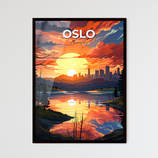 Oslo, Norway, A Poster of a sunset over a river Default Title