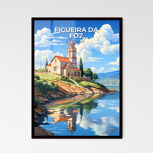 Figueira Da Foz, Portugal, A Poster of a building on a hill by a body of water Default Title