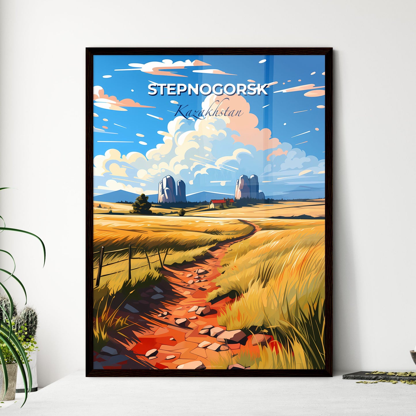 Stepnogorsk, Kazakhstan, A Poster of a dirt path through a field Default Title