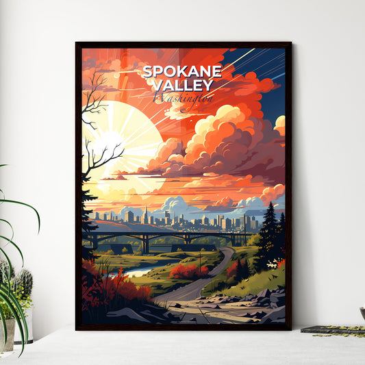 Spokane Valley, Washington, A Poster of a sunset over a city Default Title