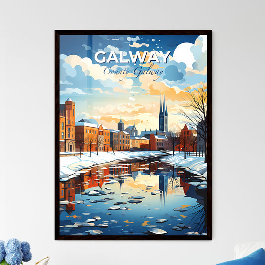 Galway, County Galway, A Poster of a river with snow and buildings in the background Default Title