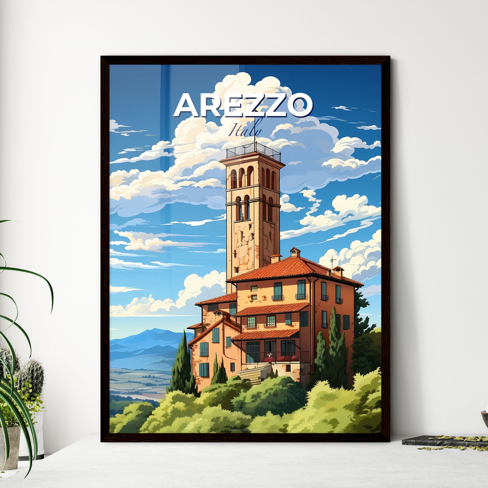 Arezzo, Italy, A Poster of a building with a tower Default Title