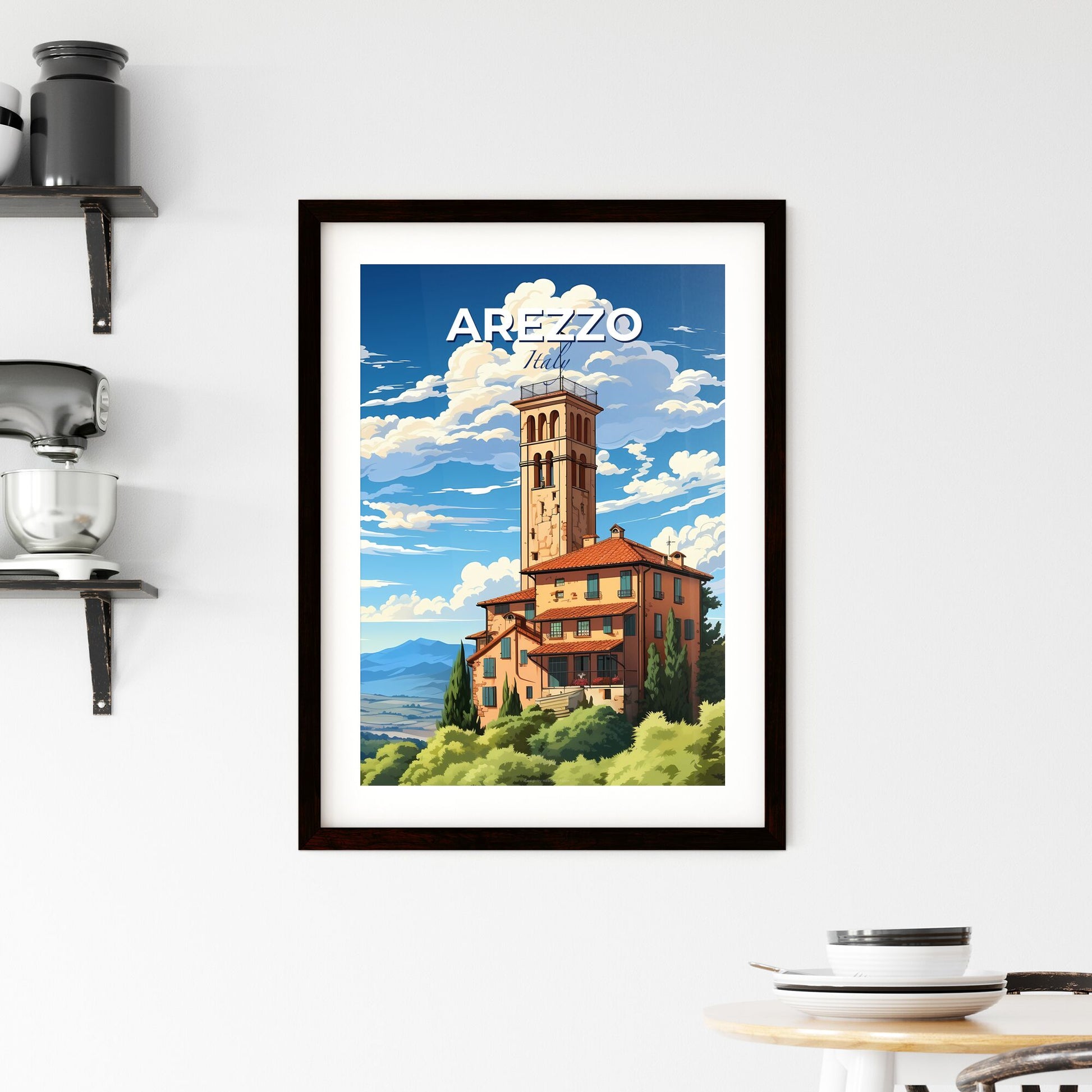 Arezzo, Italy, A Poster of a building with a tower Default Title