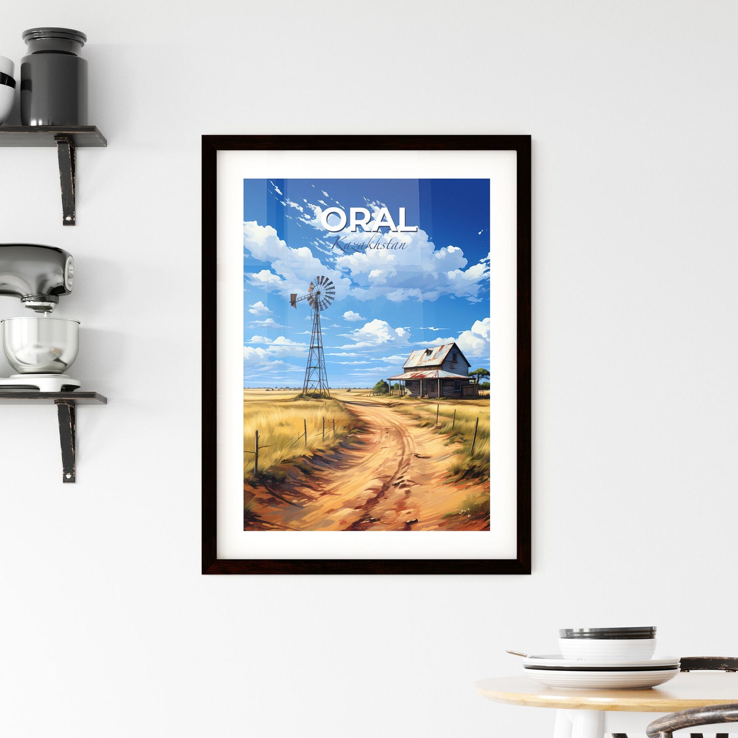 Oral, Kazakhstan, A Poster of a windmill in a field Default Title