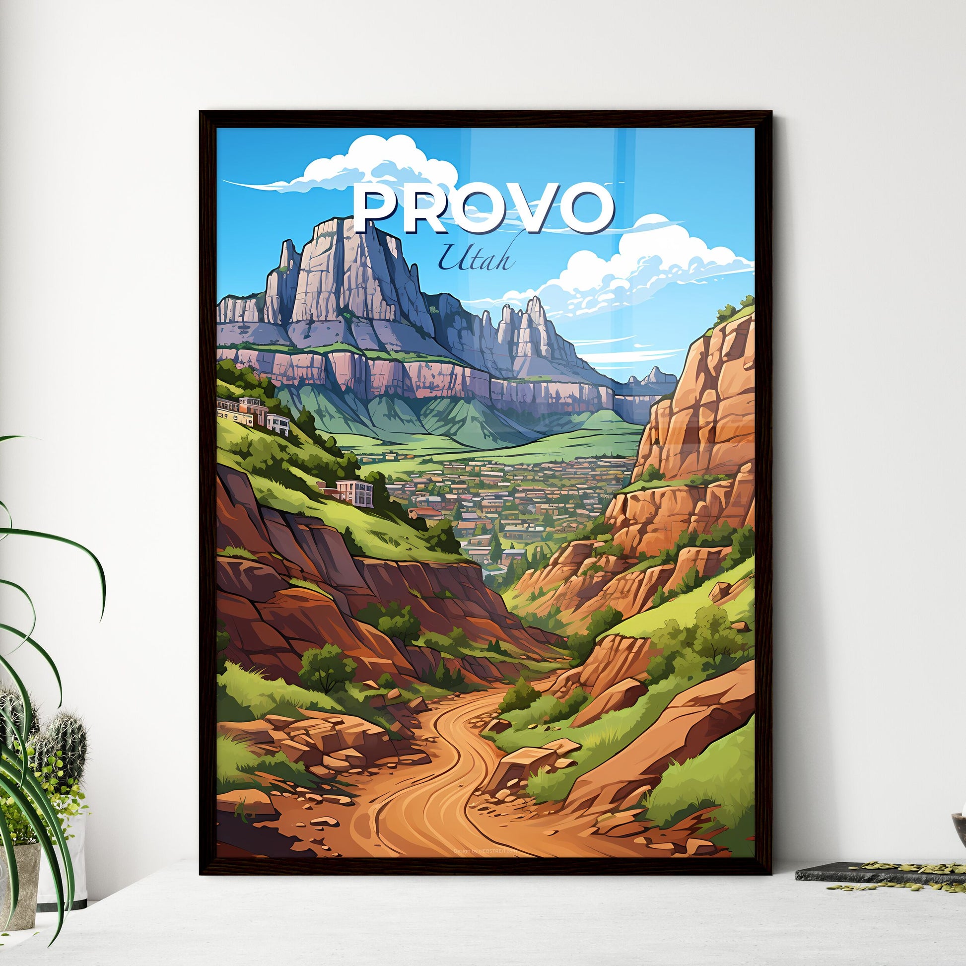 Provo, Utah, A Poster of a landscape of a valley with a road and mountains Default Title
