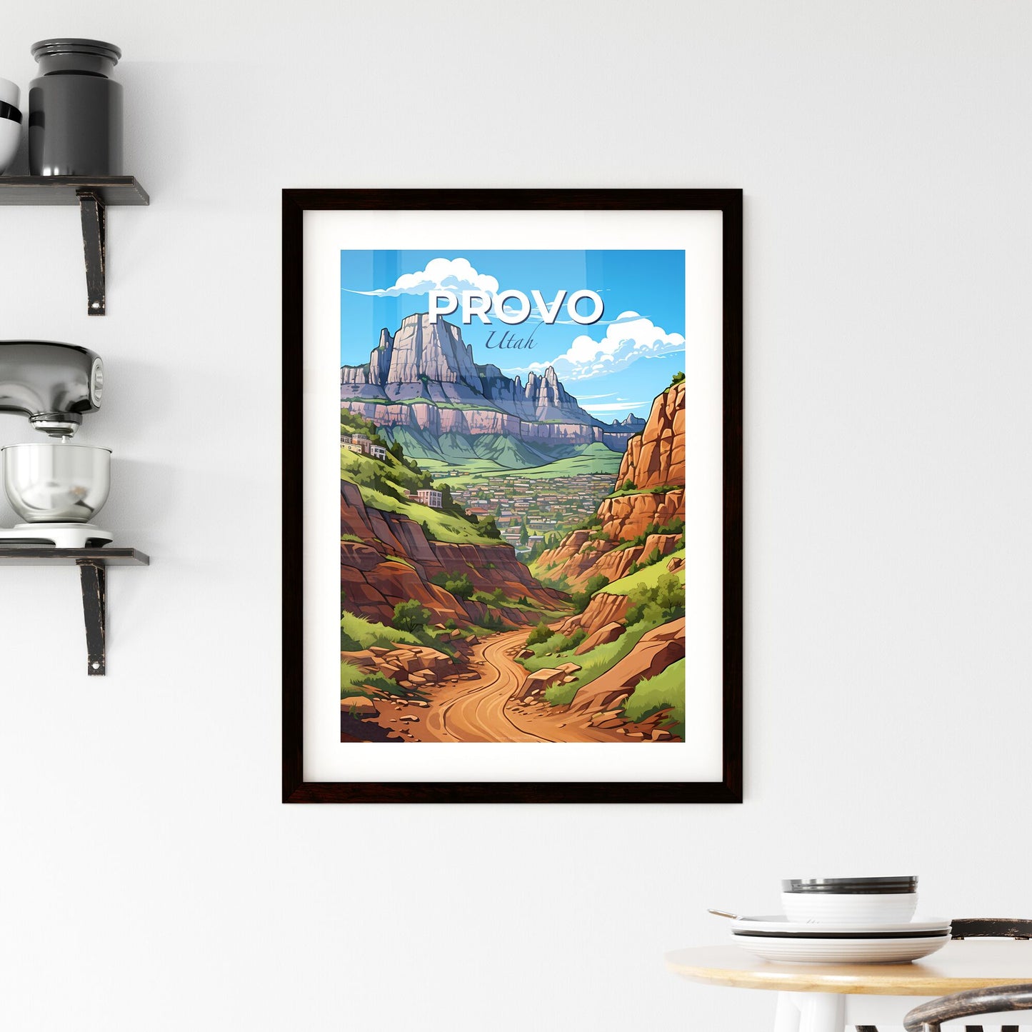 Provo, Utah, A Poster of a landscape of a valley with a road and mountains Default Title